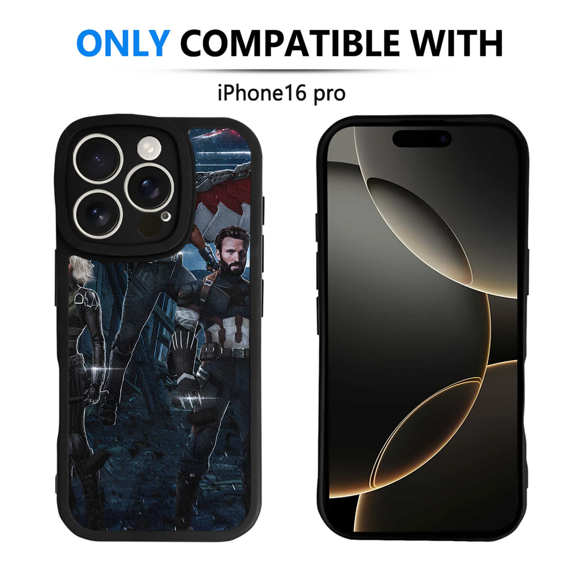 （画像用） アベンジャーズ The Avengers 【iPhone 16シリーズ対応】シリコンスマホケース（レザー調） 材質：シリコン